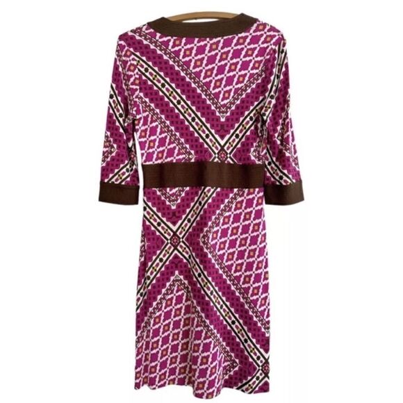 Tory Burch 100% Silk Tunic Pink Geometric Design Dress Size M - Picture 8 of 10